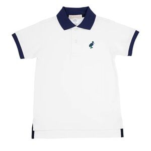 The Beaufort Bonnet Company Prim and Proper White Polo with Navy Accents